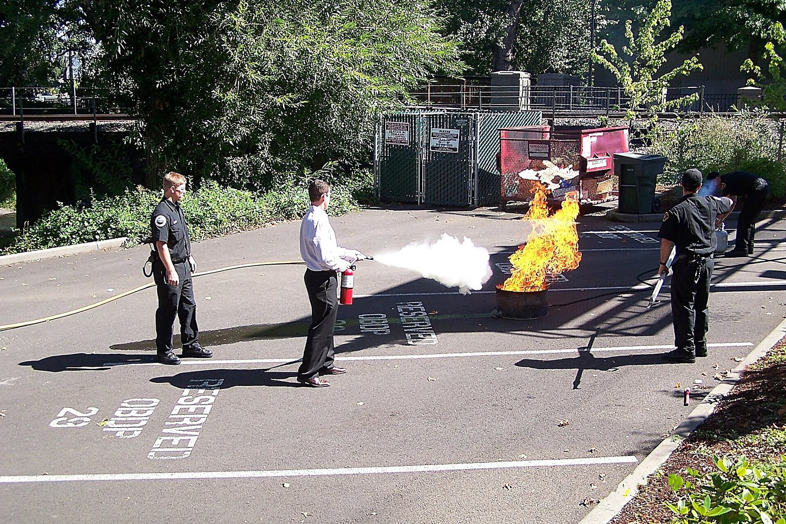 Ontruimingsoefening op een kantoorlocatie
